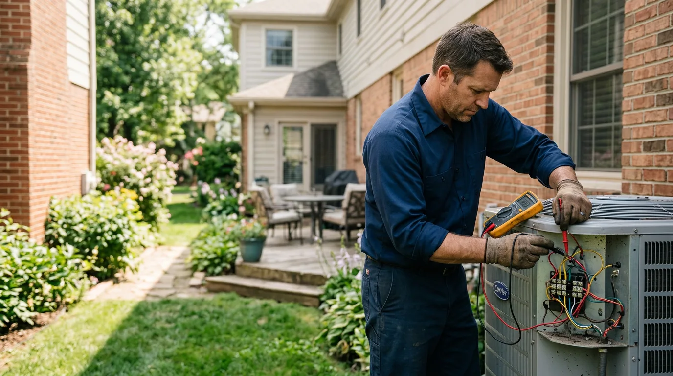 HVAC technician working near Wolf Lake, IL